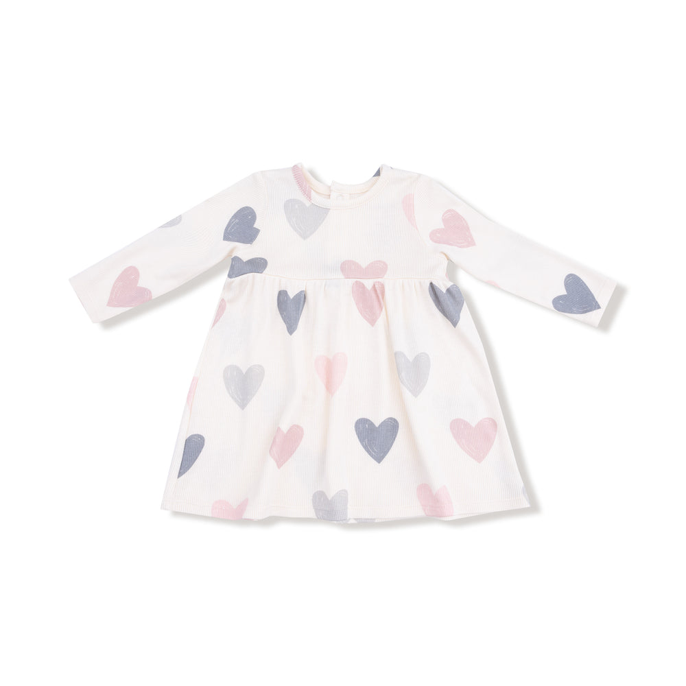 Angel Dear Hearts Modal Ribbed Dress & Bloomer