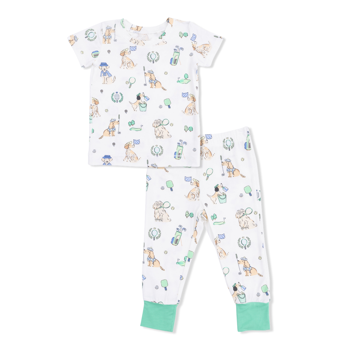 Angel Dear Country Club Dogs Neutral S/S Loungewear Set