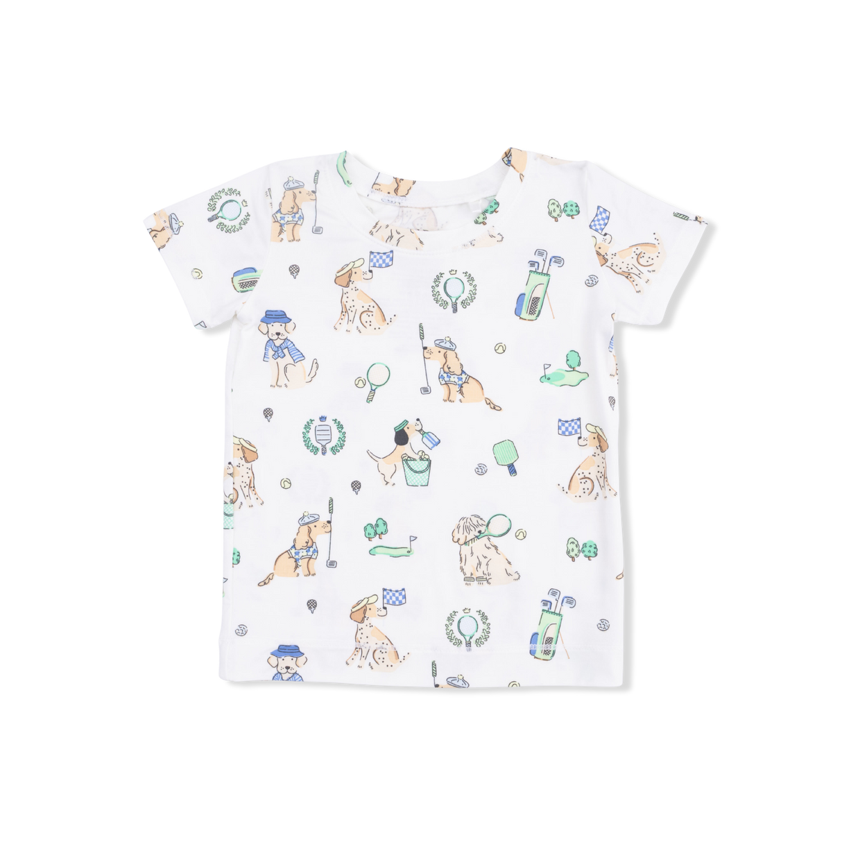 Angel Dear Country Club Dogs Neutral S/S Loungewear Set