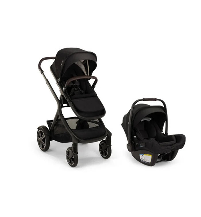 Nuna DEMI Next Stroller + PIPA Aire RX Car Seat Travel System | Caviar