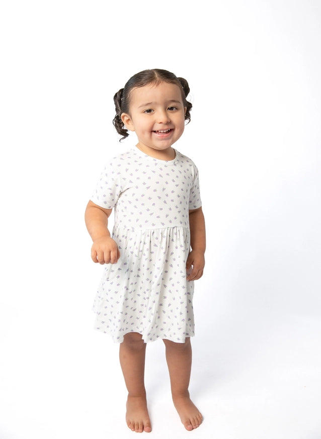 Goosies Lilac Buds Bamboo Short Sleeve Polo Dress