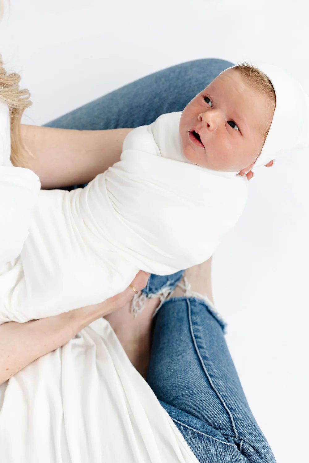 Lou Lou and Company Finley RIbbed Newborn Hat|Swaddle|Mitt Bundle