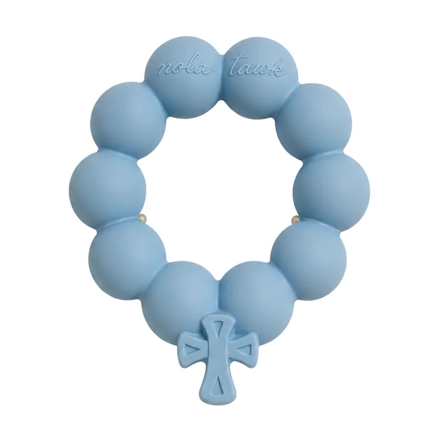 Nola Tawk Blue Blessing Beads Natural Rubber Teether and Bath Toy