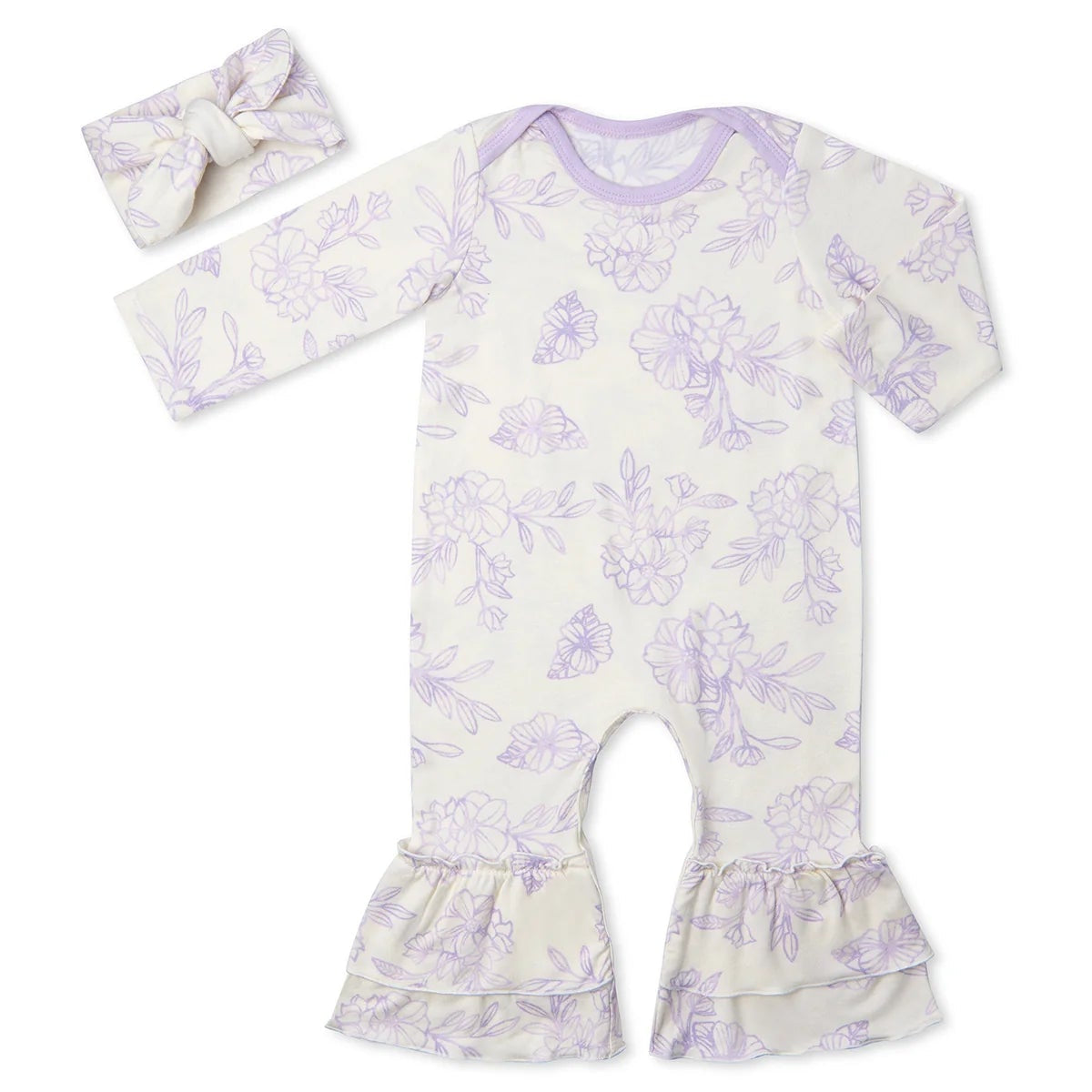 Everly Grey Bali Ruffle Romper w/ Headband Set