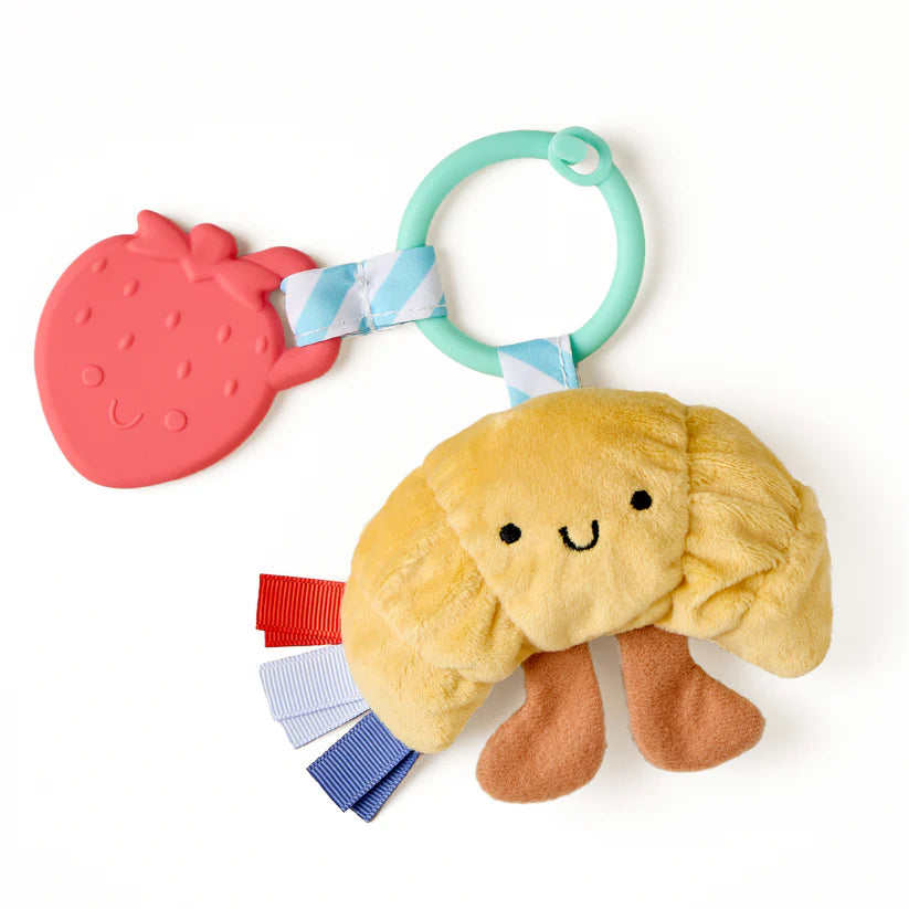 Itzy Pal Natural Plush Teether Sensory Travel Toy | Croissant