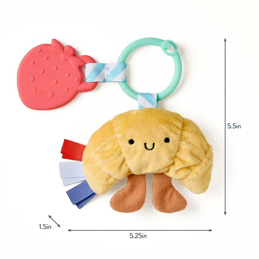 Itzy Pal Natural Plush Teether Sensory Travel Toy | Croissant
