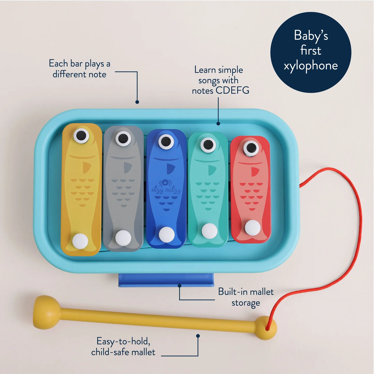 Bitzy Tunes™ Light-Up Interactive Piano Toy | Sardines
