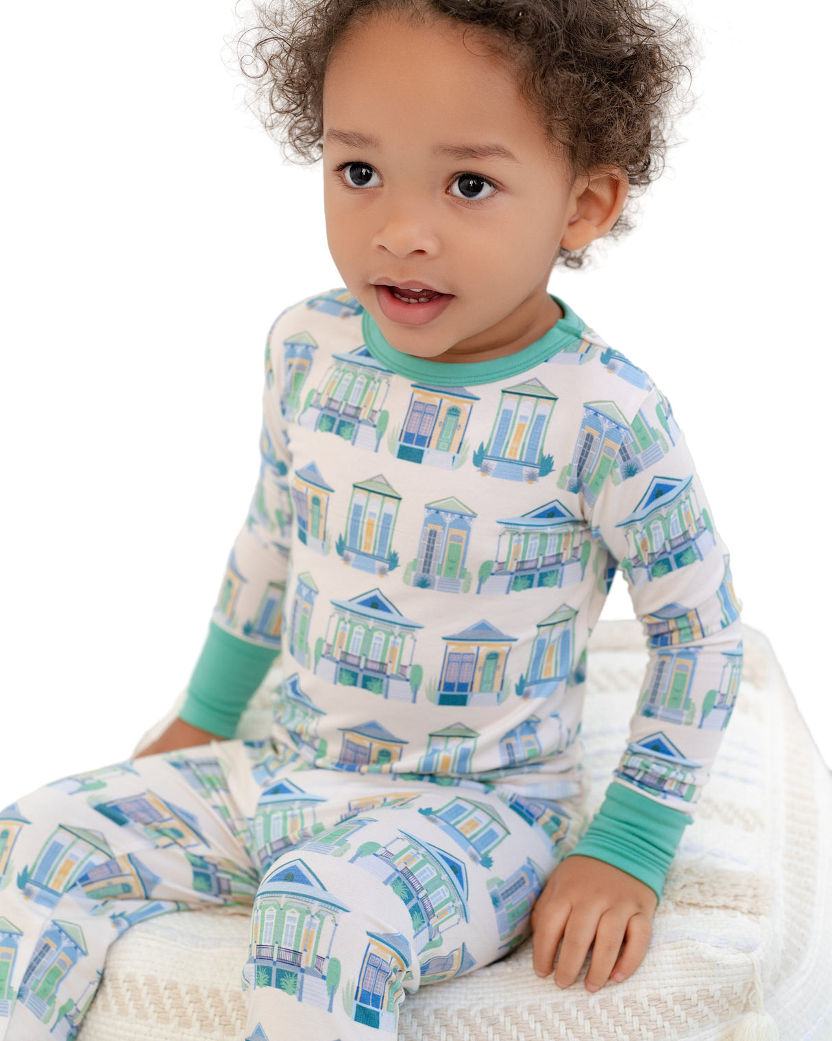 Pearls & Pelicans Home Sweet NOLA Bamboo Two-Piece Pajamas | Green
