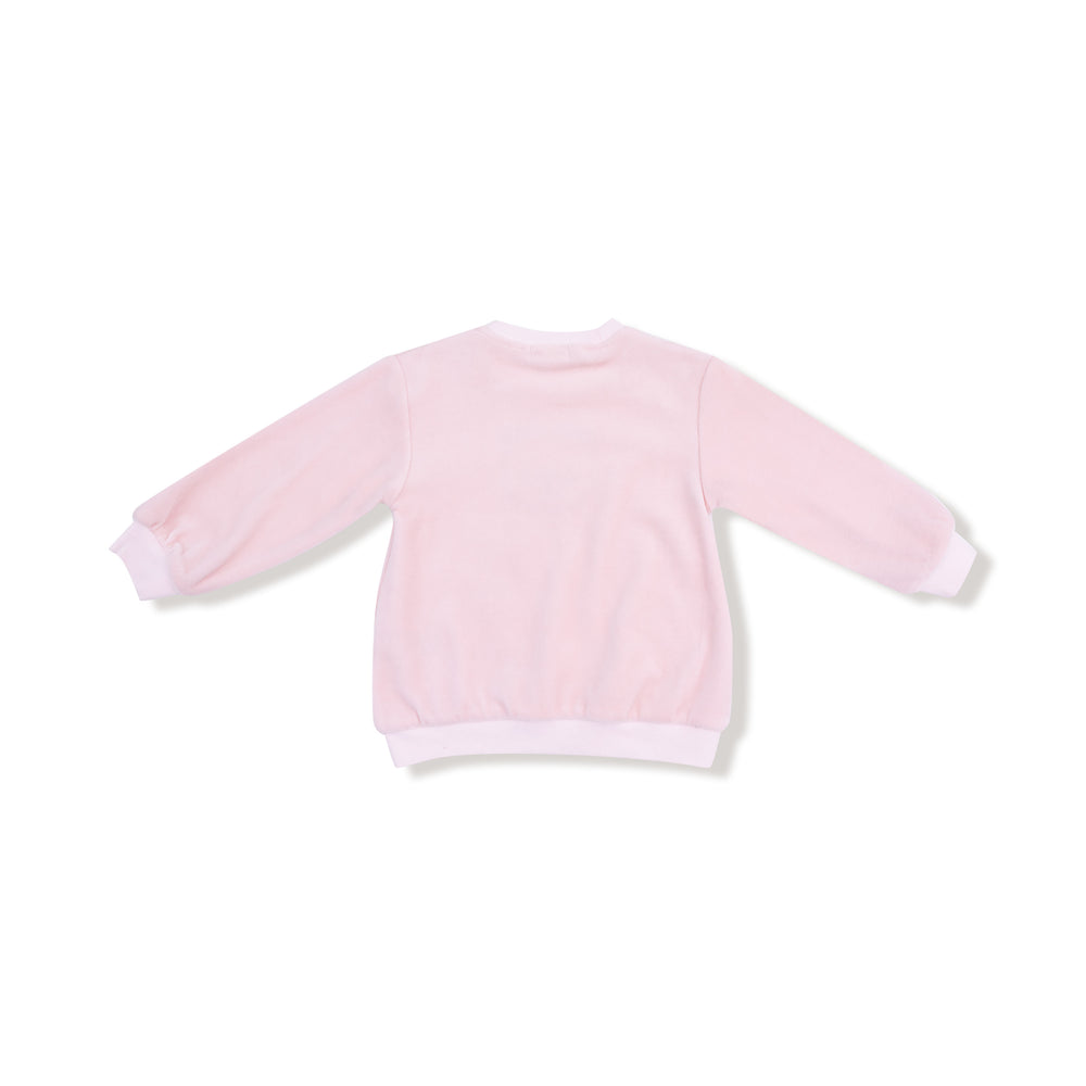 Angel Dear Velour Teddy Bear Oversized Shirt & Wide Leg Pant | Pink