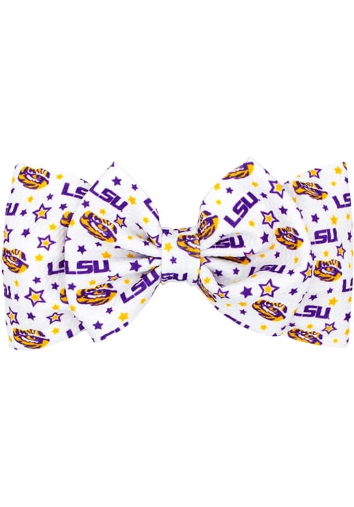 Wee Ones LSU Large College Star Soft Bowtie Headband