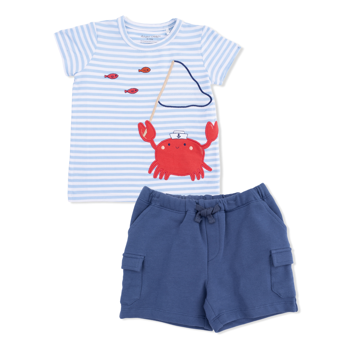 Angel Dear Sailor Sea Creatures Applique Crew Neck w/ Cargo Short