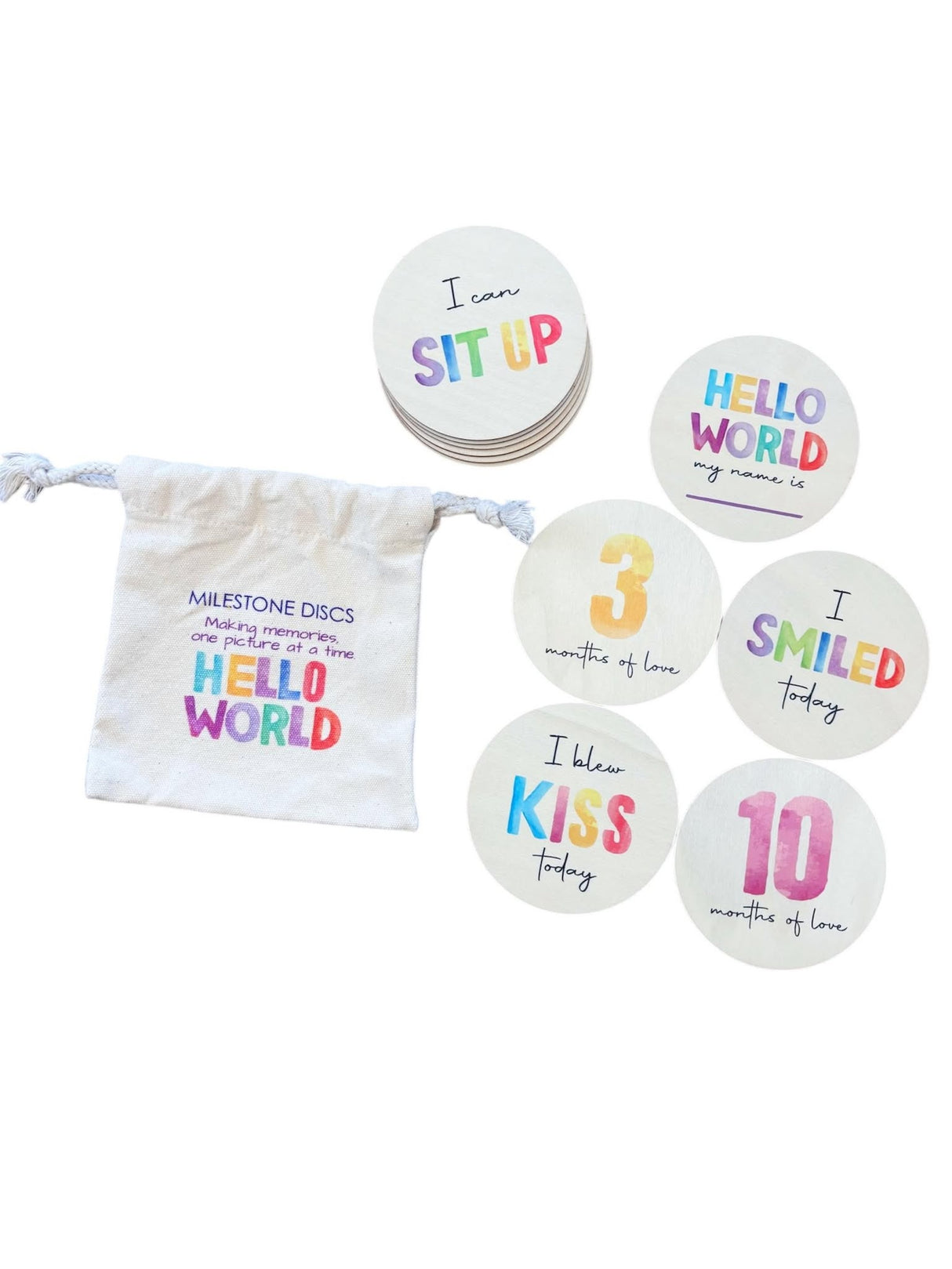Watercolor Fun Milestone Disks |  Set of 12