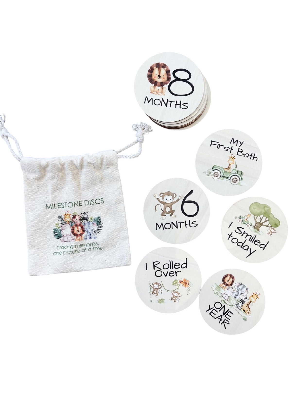 Jungle Fun Milestone Disks |  Set of 12