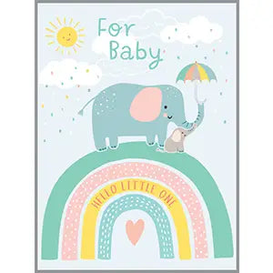 Gina B Designs Baby Gift Enclosure Card | Elephant on Rainbow