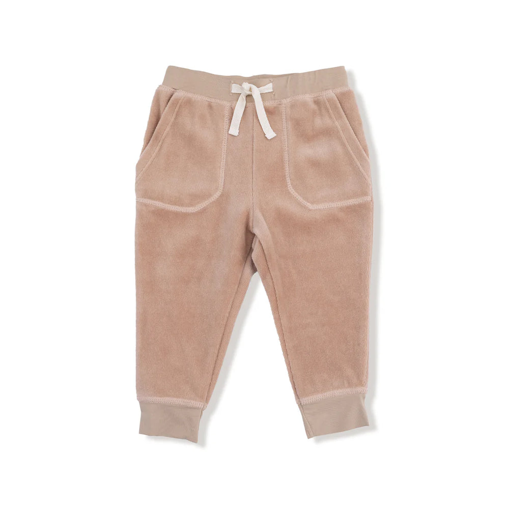 Angel Dear Velour Teddy Bear Oversized Shirt & Wide Leg Pant | Brown