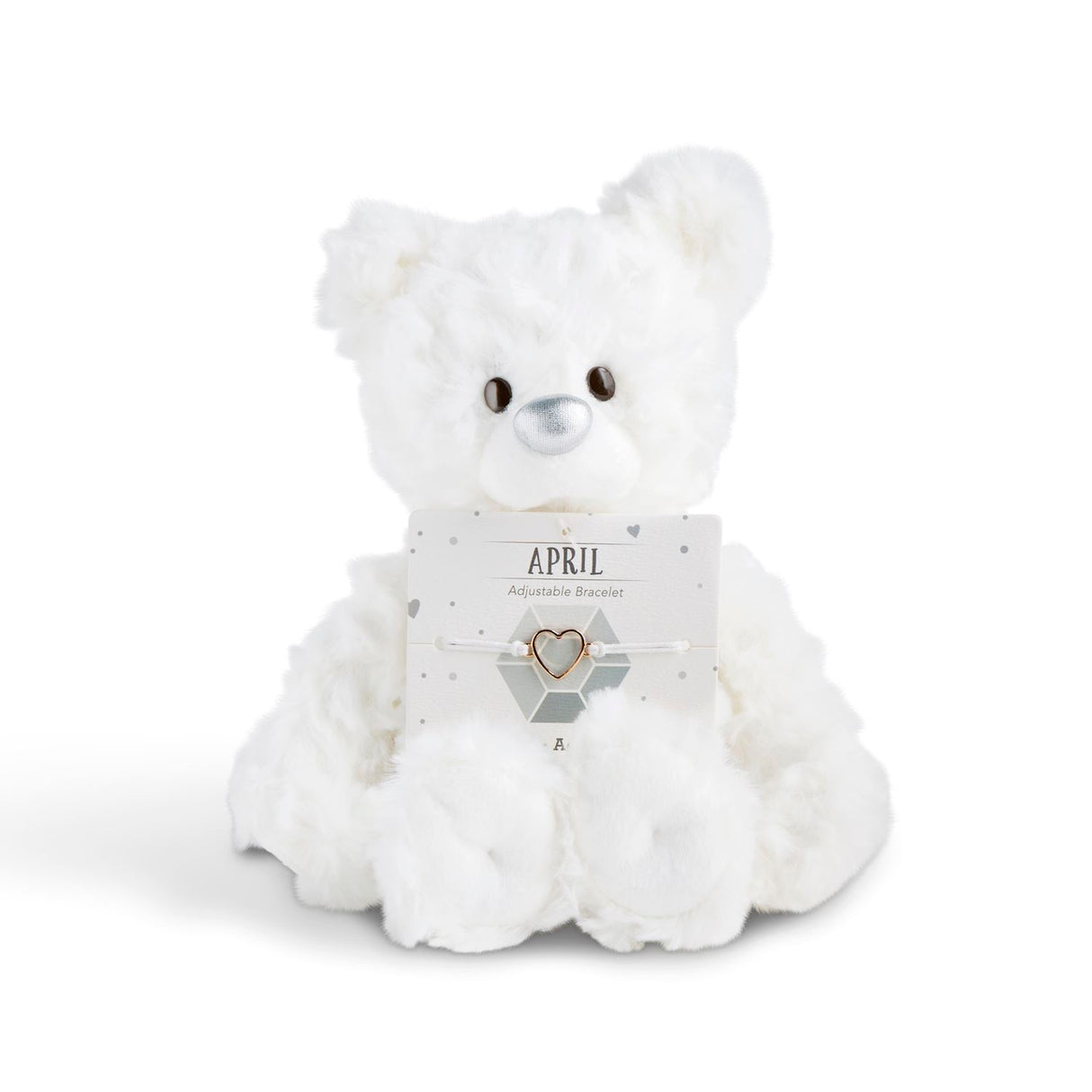Demdaco Beary Charming Plush Birthstone Bear and Bracelet (7in) Gift Set
