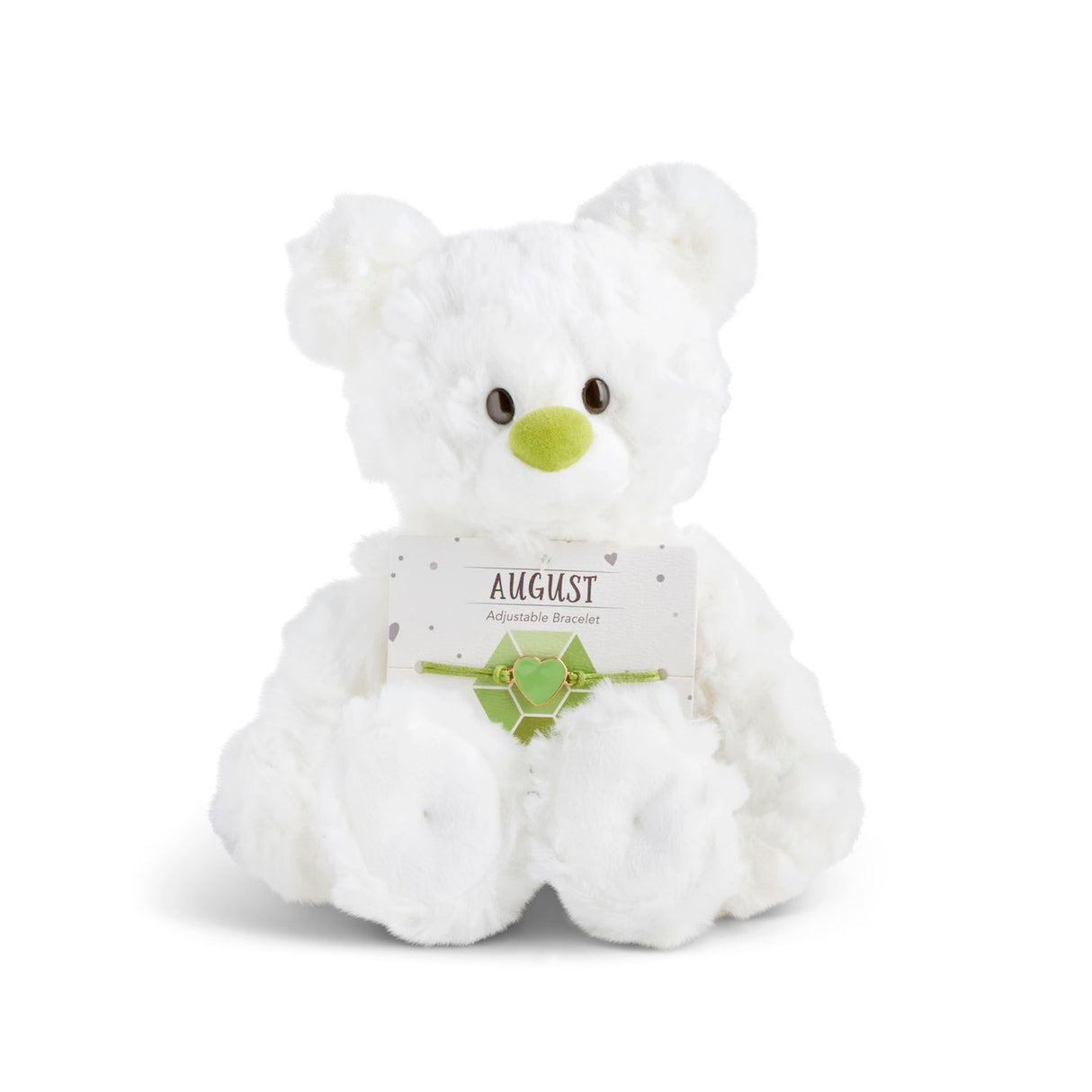Demdaco Beary Charming Plush Birthstone Bear and Bracelet (7in) Gift Set