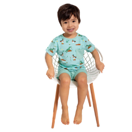 Pearls & Pelicans Bayou Buddies Bamboo Pocket Shirt and Shorts Set
