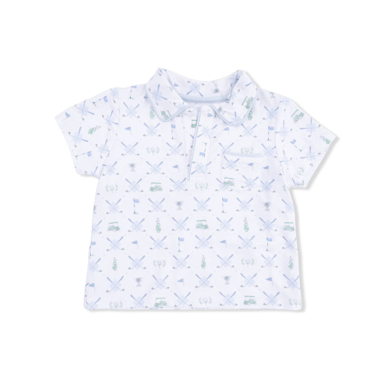 Angel Dear Golf Trellis Blue Polo w/ Casual Short