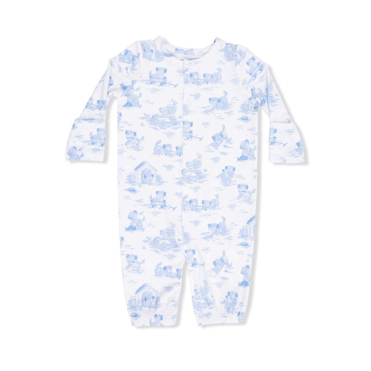 Angel Dear Puppy Toile Blue Convertible Gown