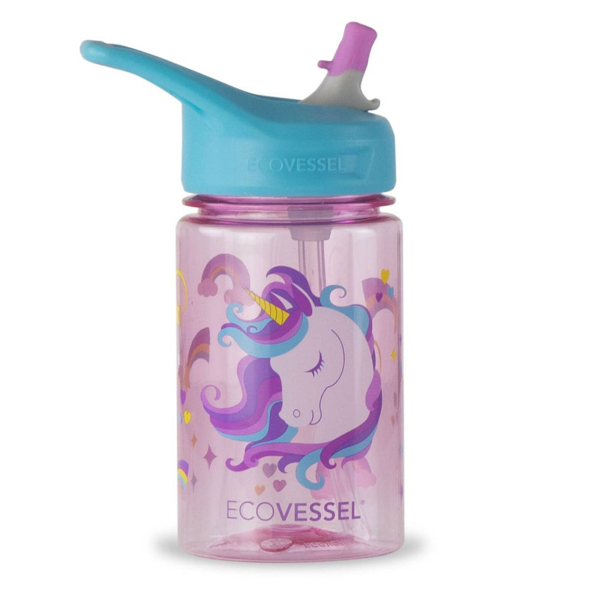 EcoVessel 12 oz Splash Kids Tritan BPA-Free Free Water Bottle with Flip Straw Lid