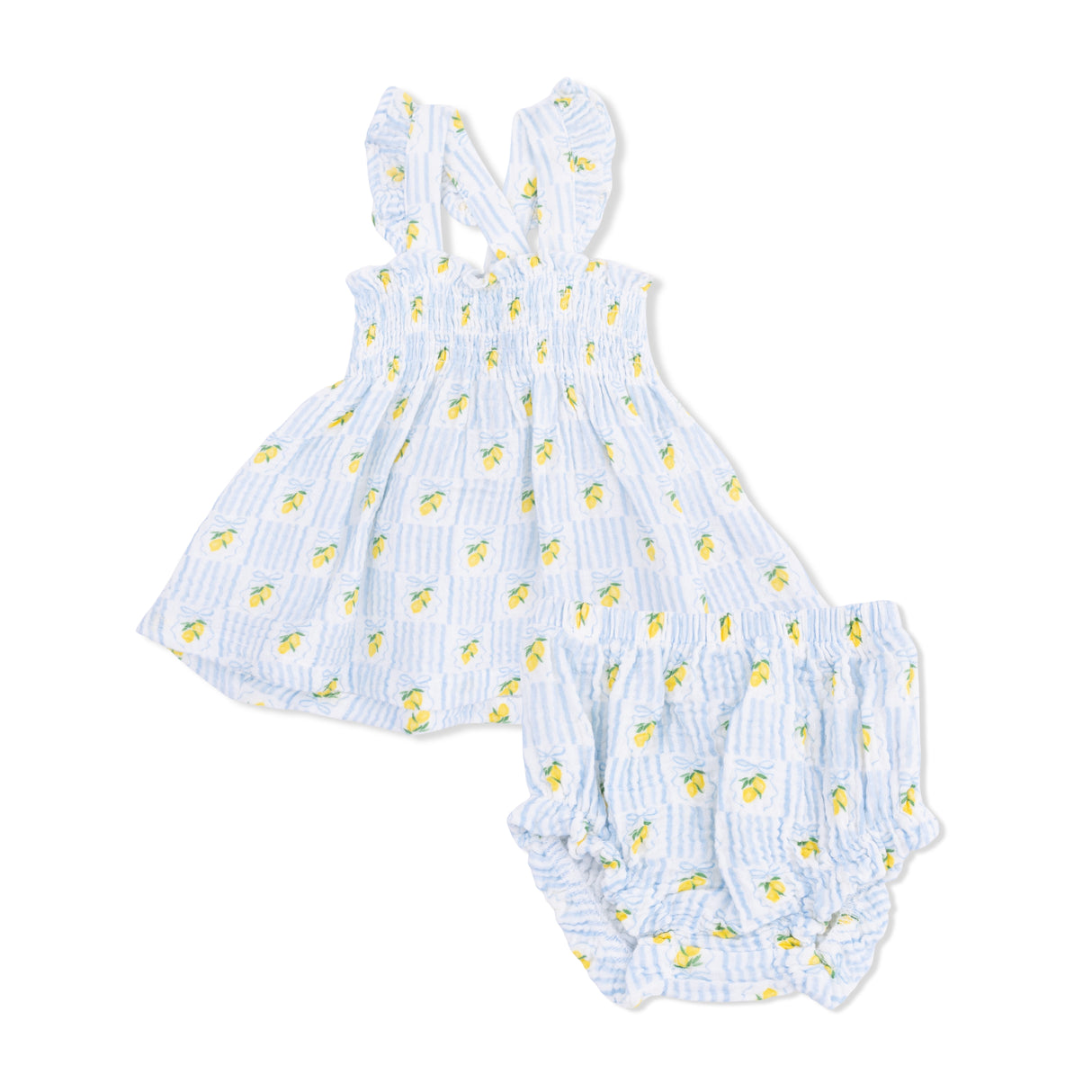 Angel Dear Lovely Lemons Smocked Top with Bloomer