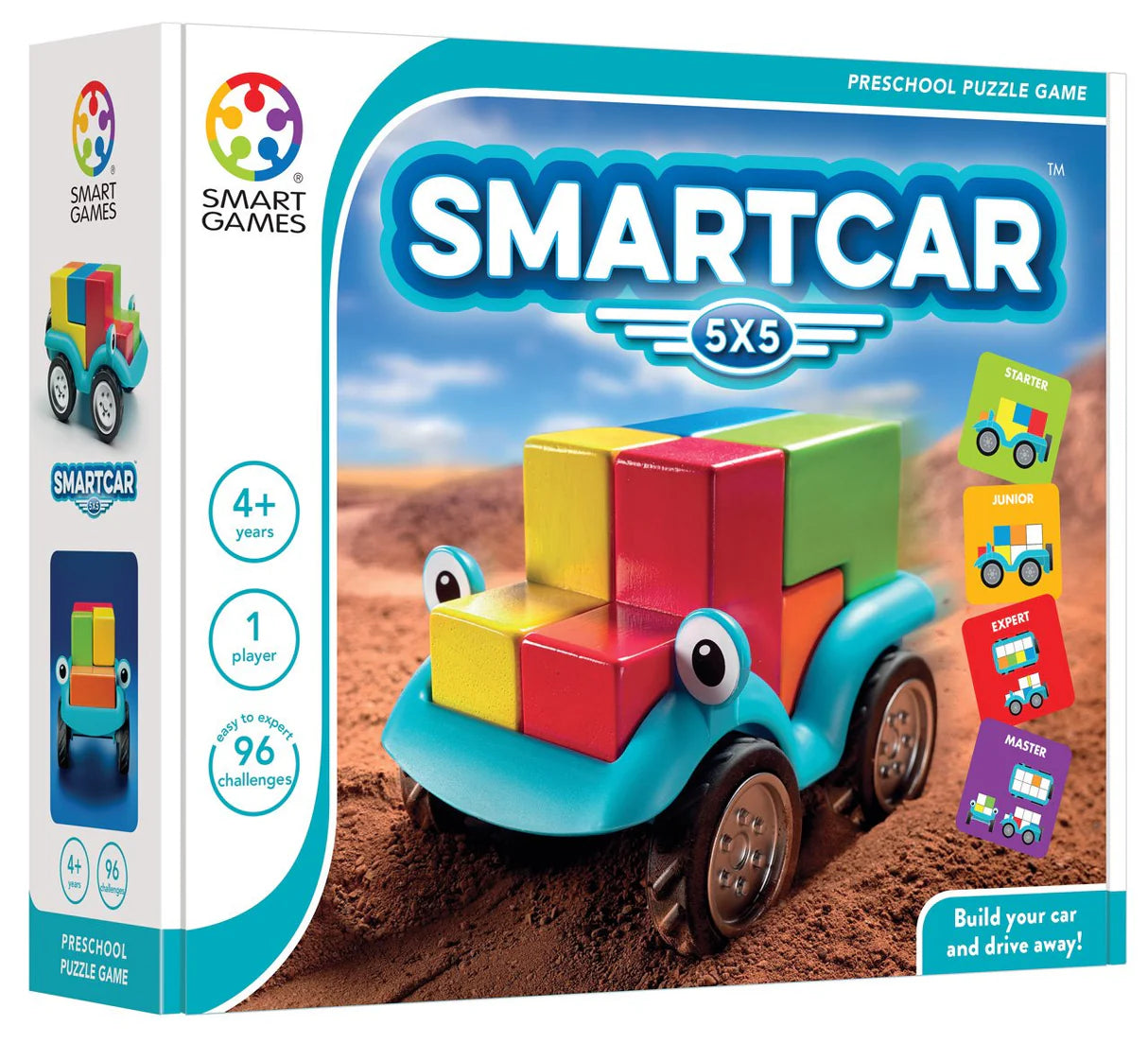 Smart Toys Smart Car 5x5 Wooden Puzzle Game and Toy
