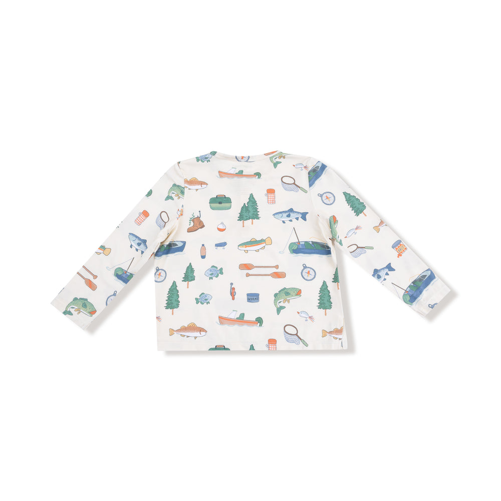 Angel Dear Fishing Things Henley Top & Waffle Jogger