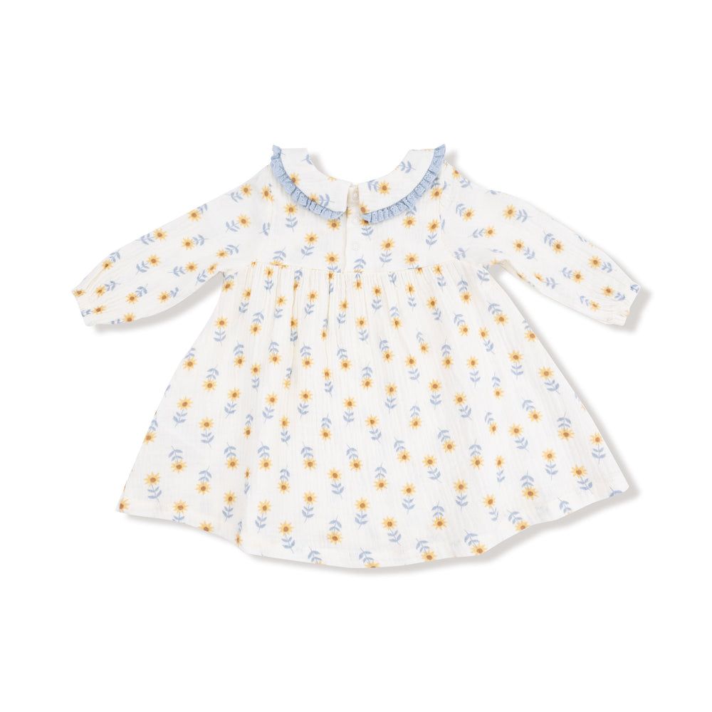 Angel Dear Western Sunflower Eyelet Dress & Ribbed Leggings