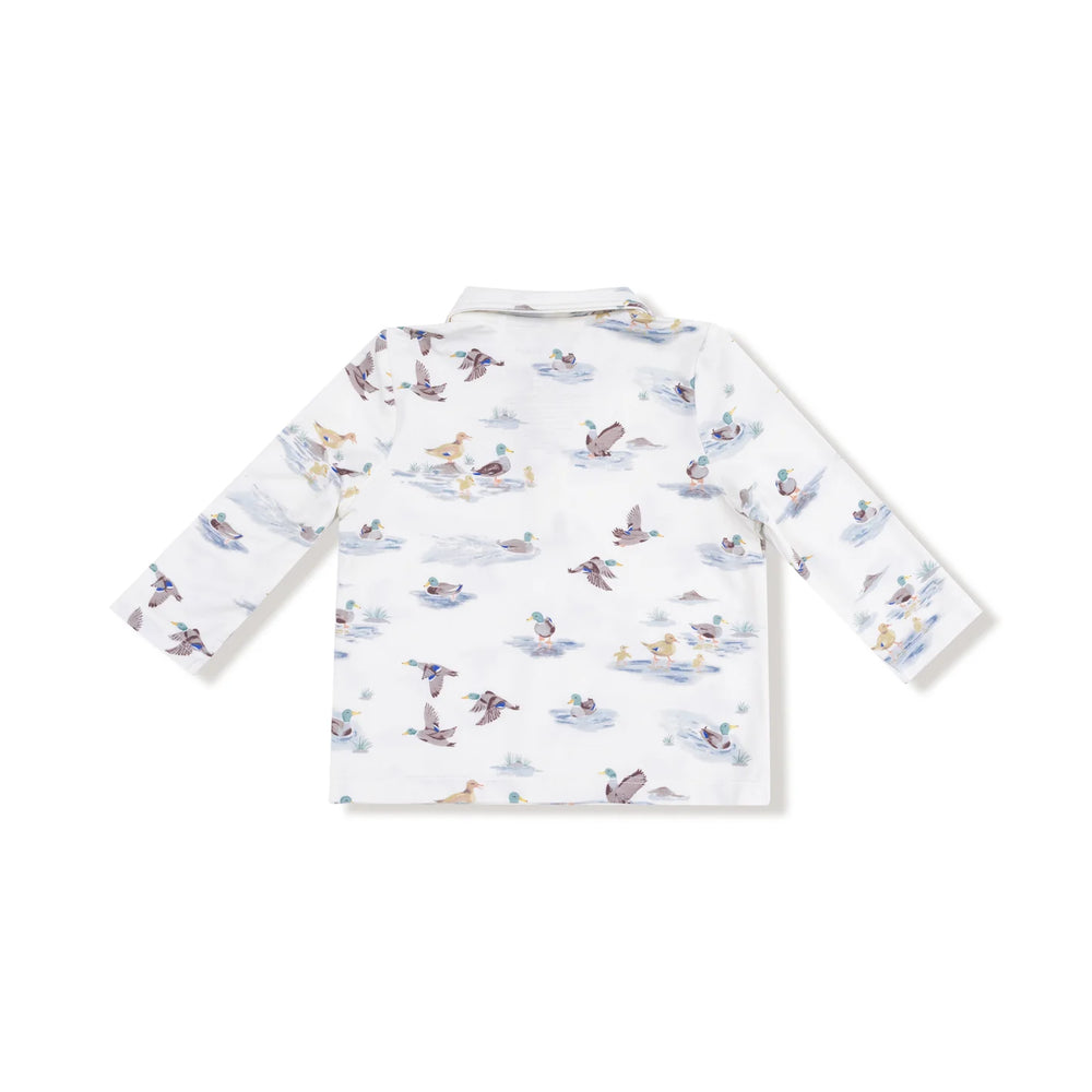Angel Dear Migrating Mallards Longsleeve Polo Shirt and Bamboo Jogger Set