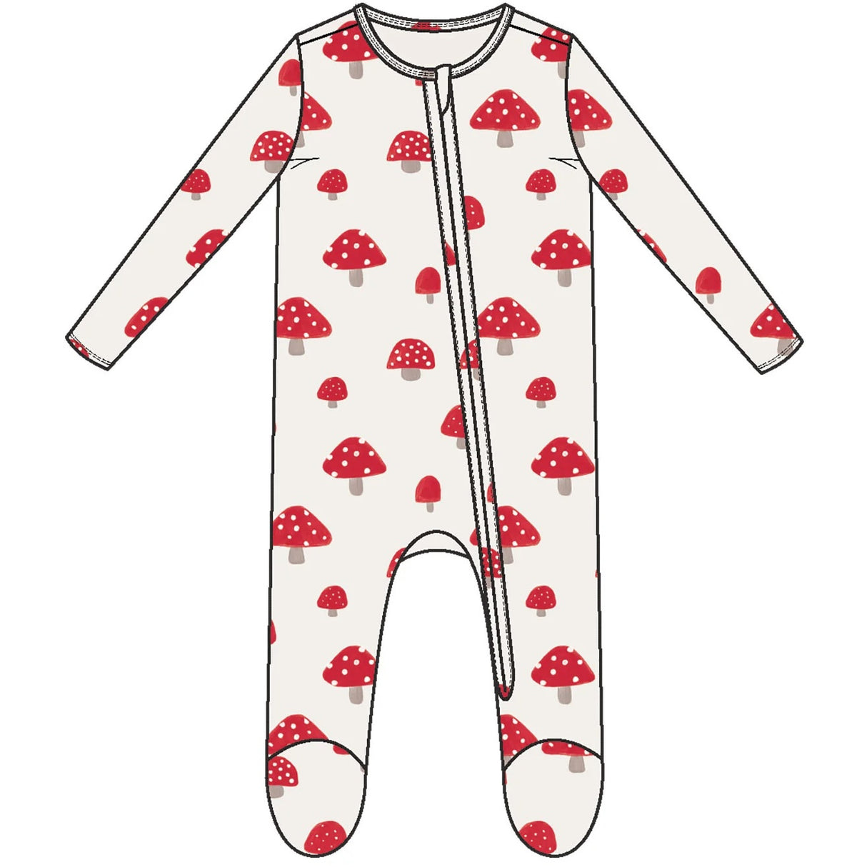 Angel Dear Painterly Mushrooms 2-Way Zipper Footie