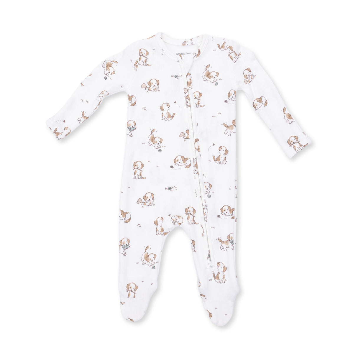 Angel Dear Explorer Puppy Blue Bamboo 2-Way Zipper Footie
