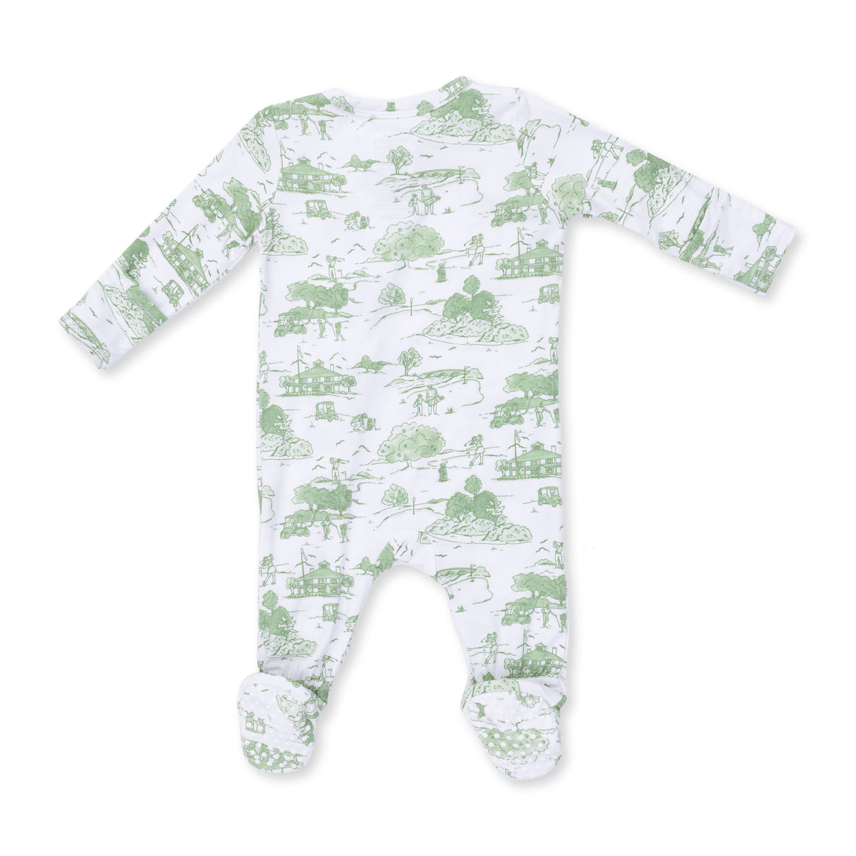 Angel Dear Golf Toile Green Bamboo 2-Way Zipper Footie