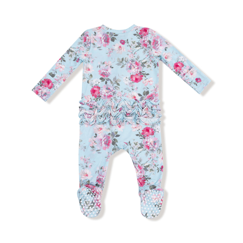 Angel Dear Charlotte Floral Ruffle 2-Way Zipper Footie