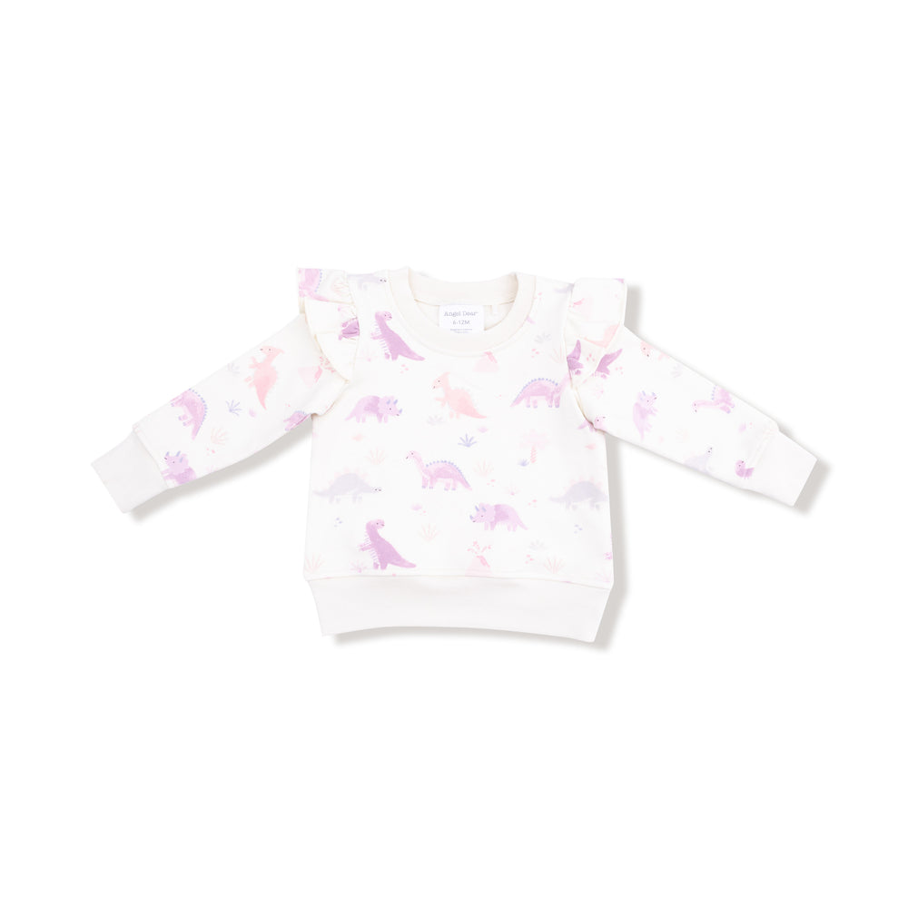 Angel Dear Soft Dinos Purple Ruffle Sweatshirt & Jogger Set
