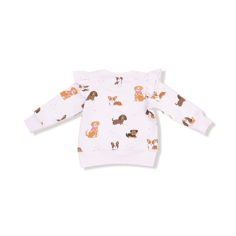 Angel Dear Best Friend Dogs Pink Ruffle Sweatshirt & Bamboo Legging