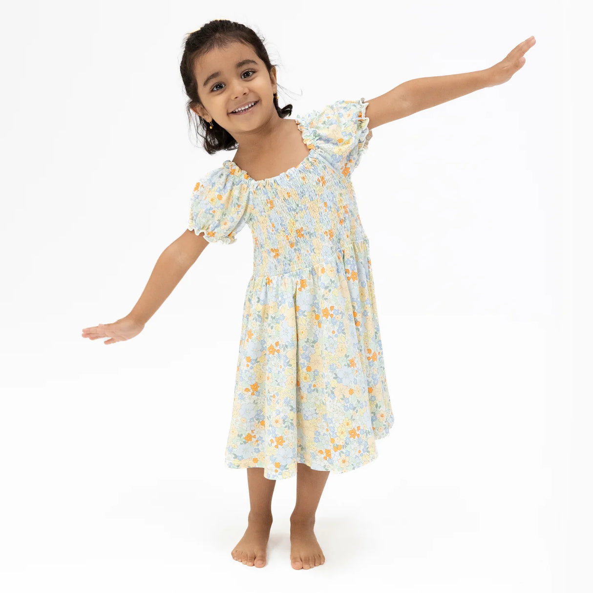 Angel Dear Georgia Floral Smocked Twirly Dress