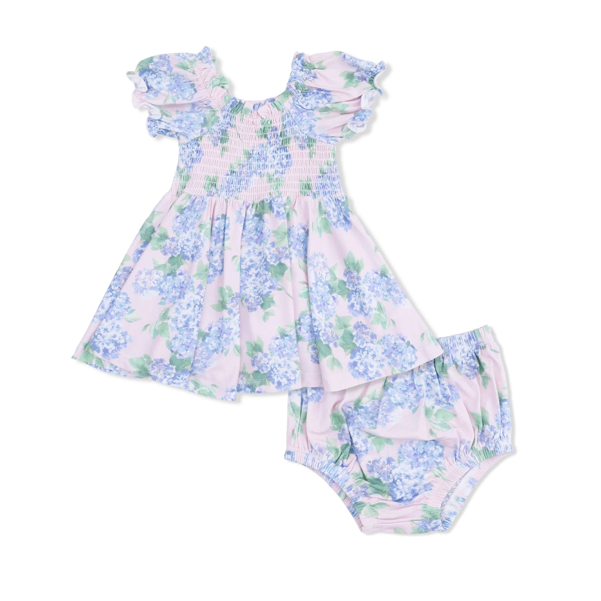 Angel Dear Hydrangeas Smocked Twirly Dress w/ Bloomer