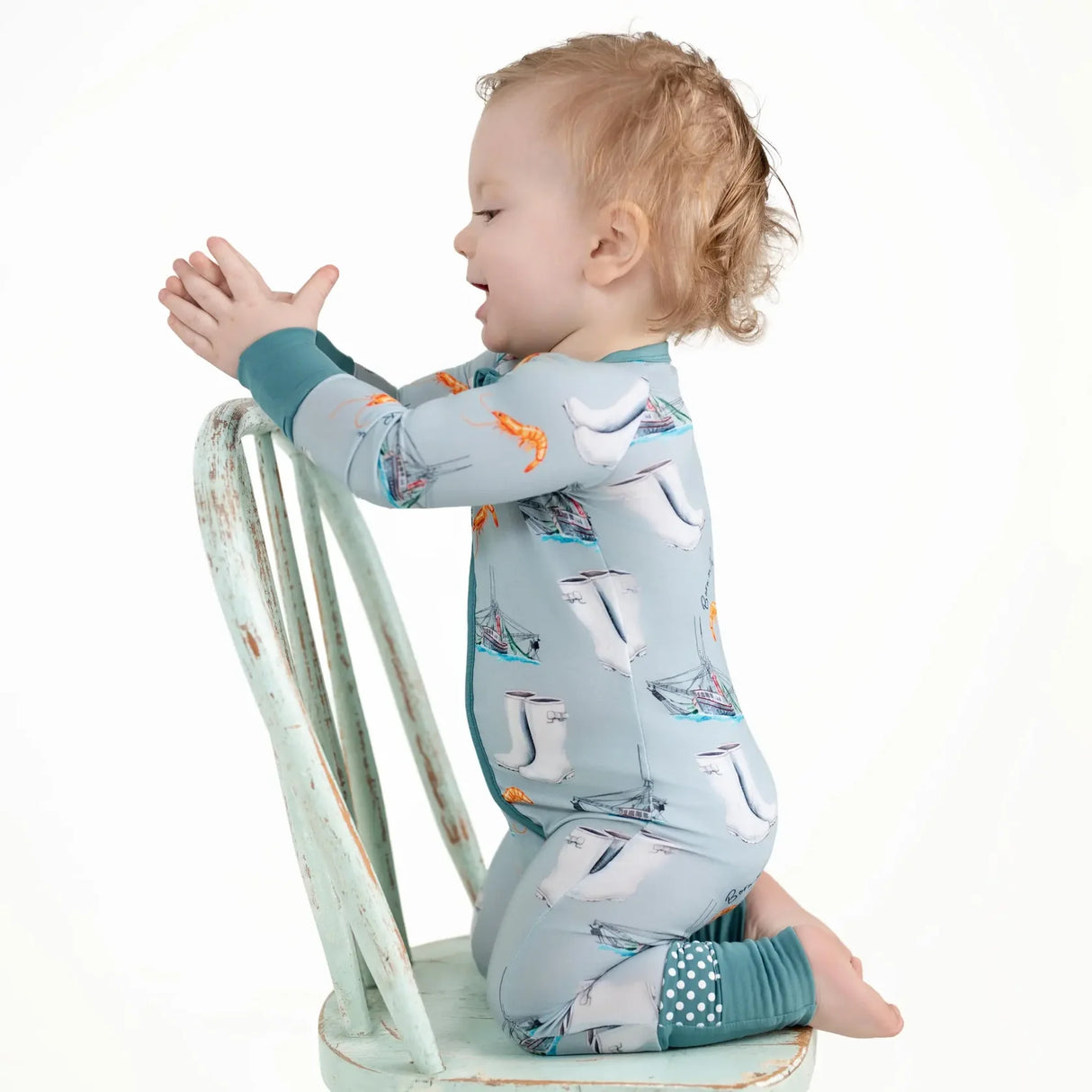 Pearls & Pelicans Born on the Bayou Bamboo Zip-Up Pajamas