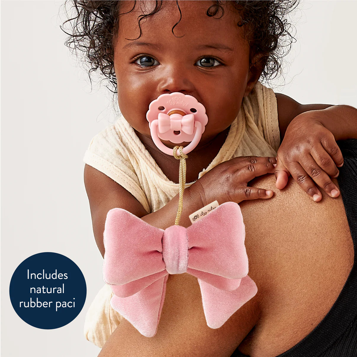 Itzy Ritzy Bitzy Pal Natural Rubber Pacifier and Plush Toy | Bow