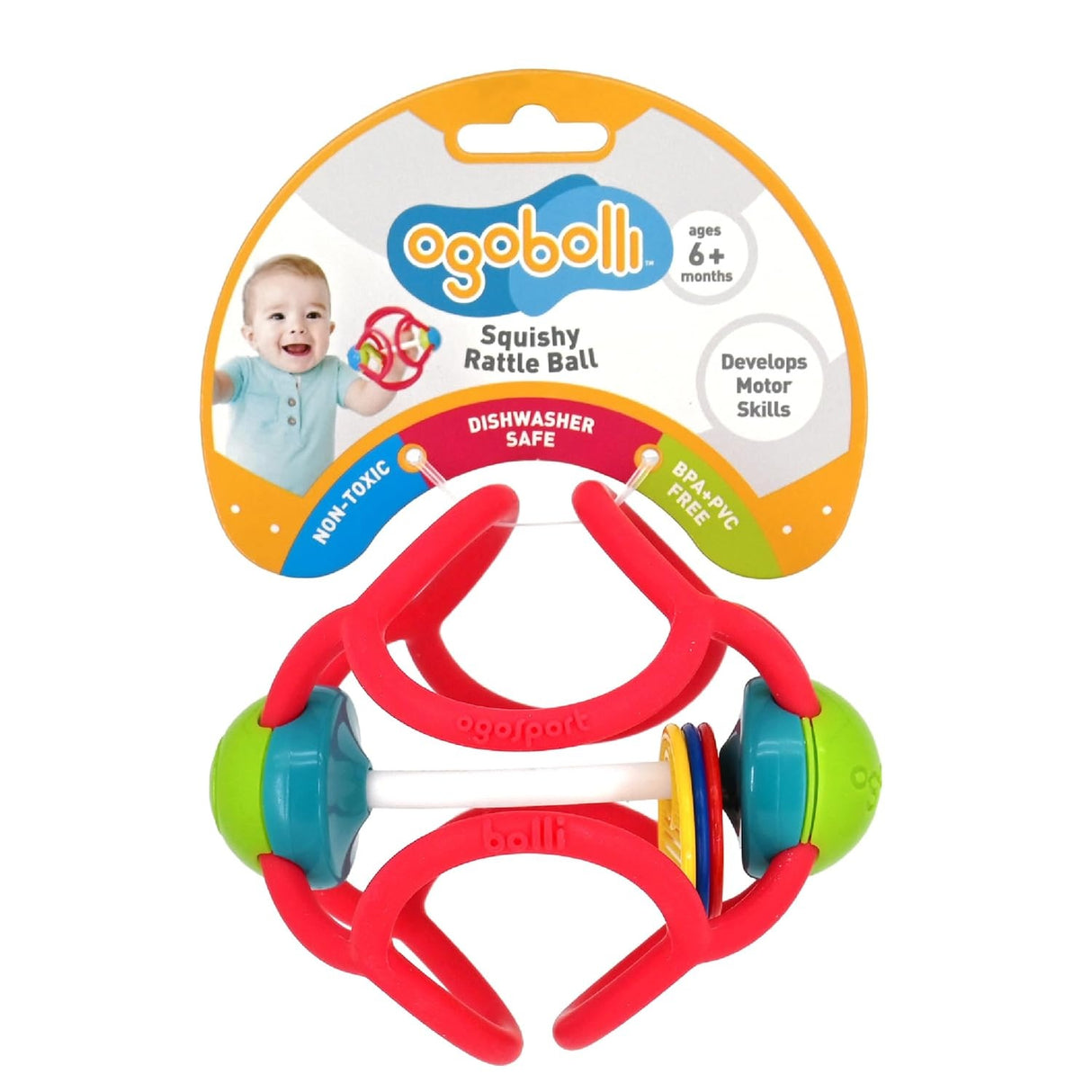 Ogobolli Silicone Sensory Teether Rattle Ball