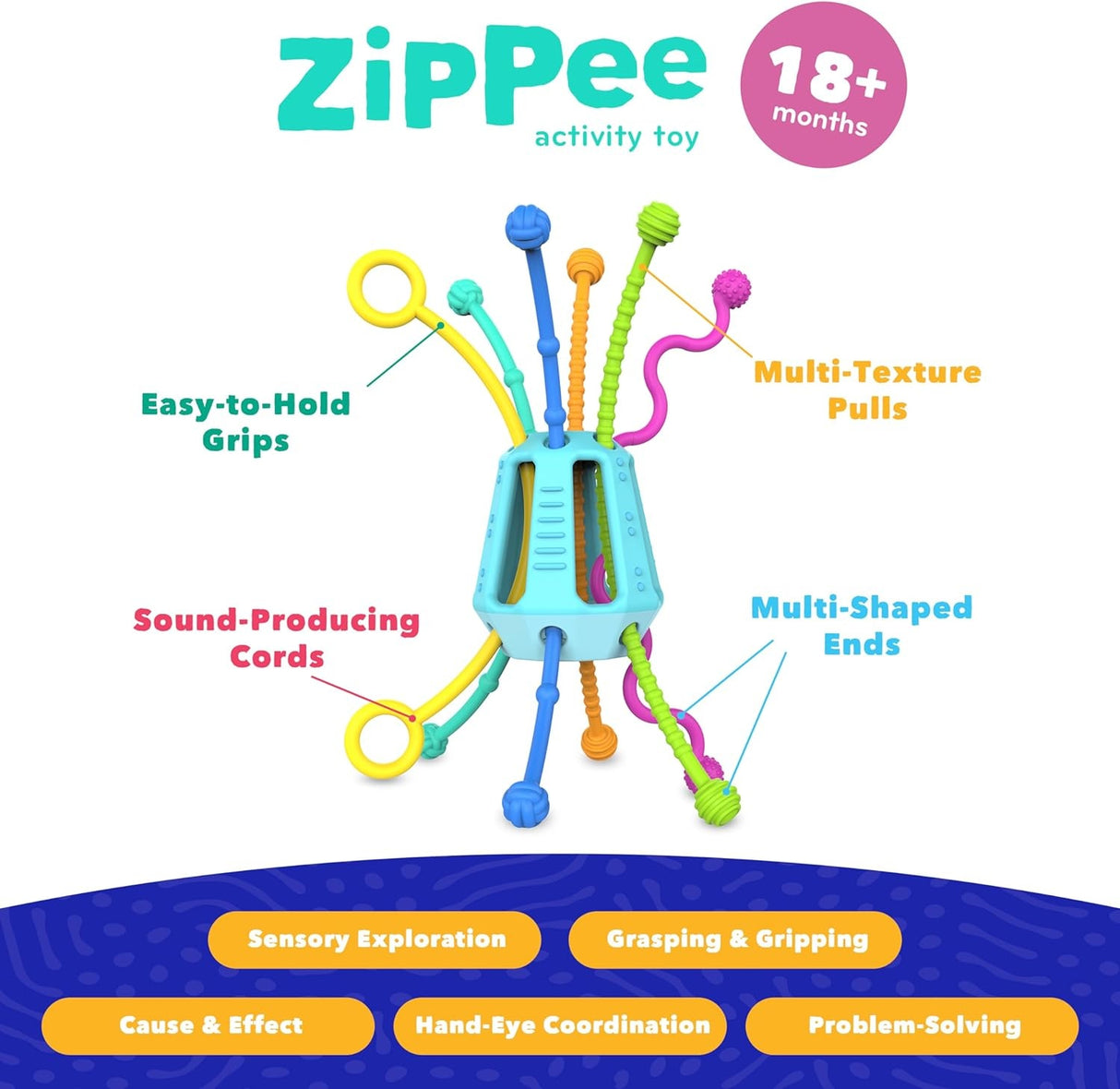 Zippee Silicone Activity Pull Toy | Mintee