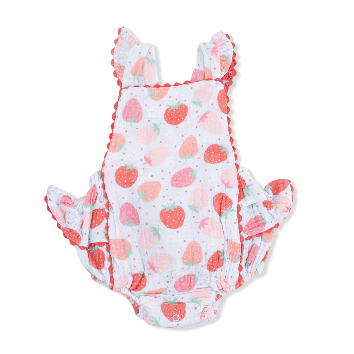 Angel Dear Strawberry Bliss Ric Rac Ruffle Sunsuit
