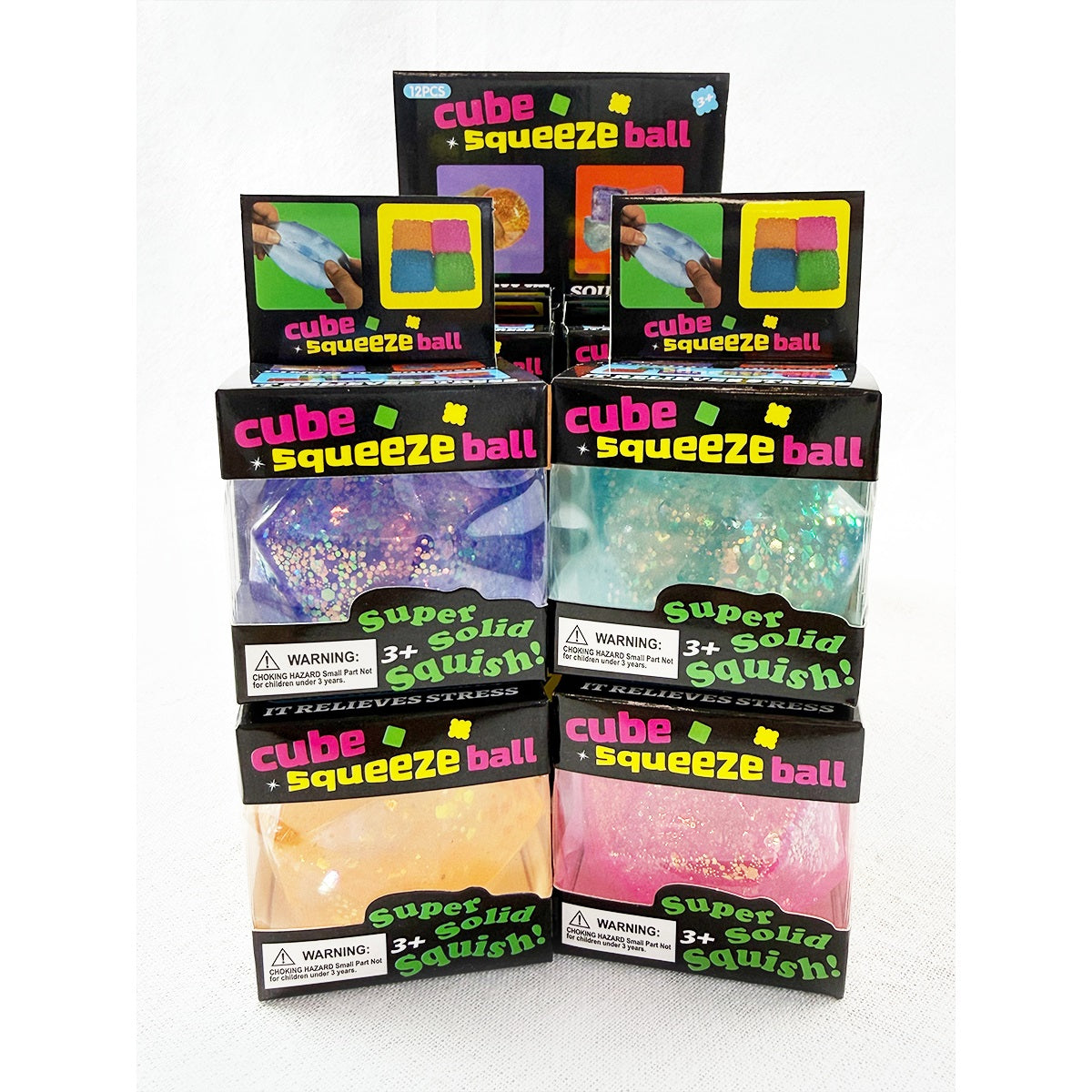 Love and Repeat Glittered Diamond Cube Squishy Toy