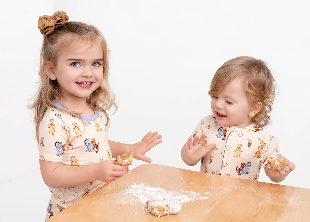 Pearls & Pelicans Pooh's Beignet Adventure Bamboo Two-Piece Short Set