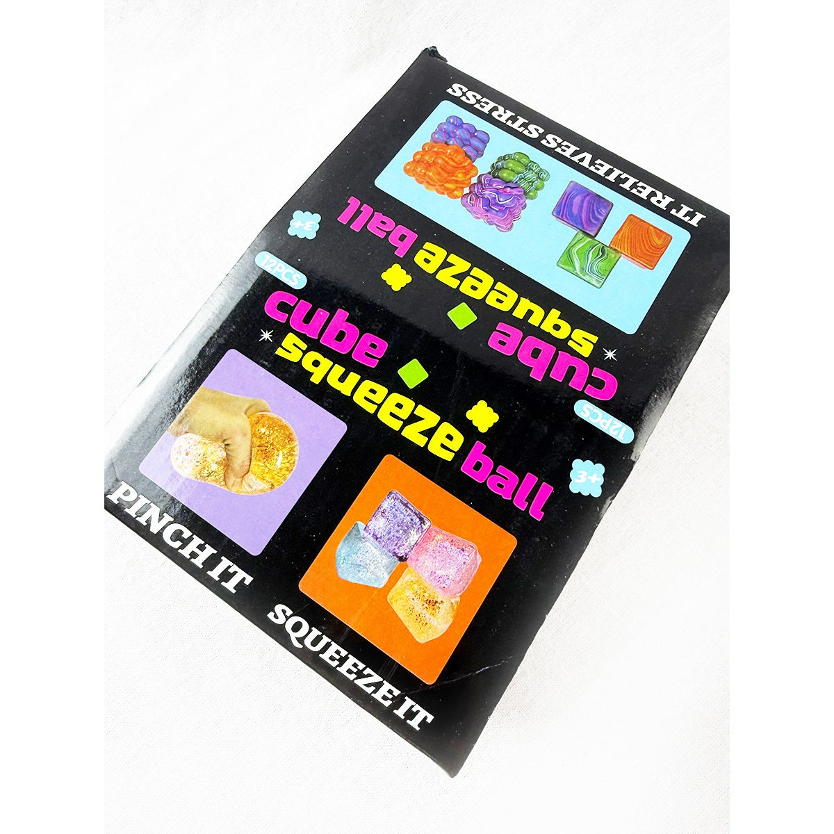 Love and Repeat Glittered Diamond Cube Squishy Toy
