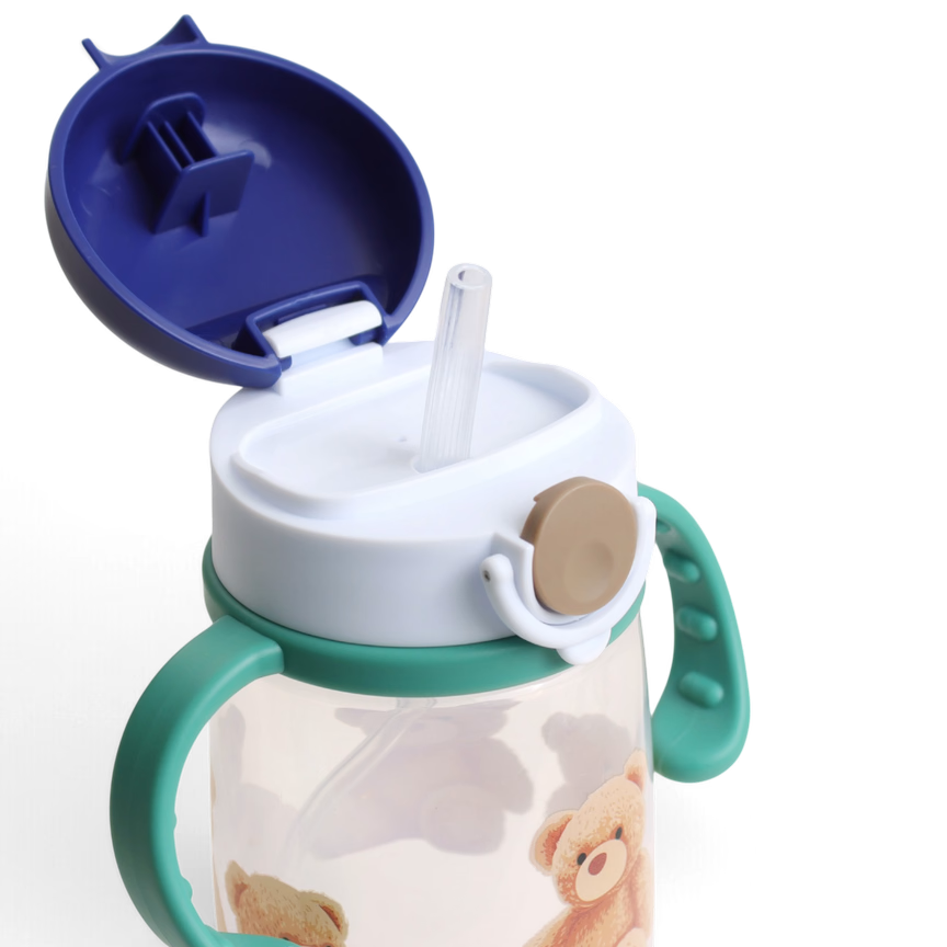 Itzy Sips BPA Free Straw Cup with Snap-Close Lid | Bear