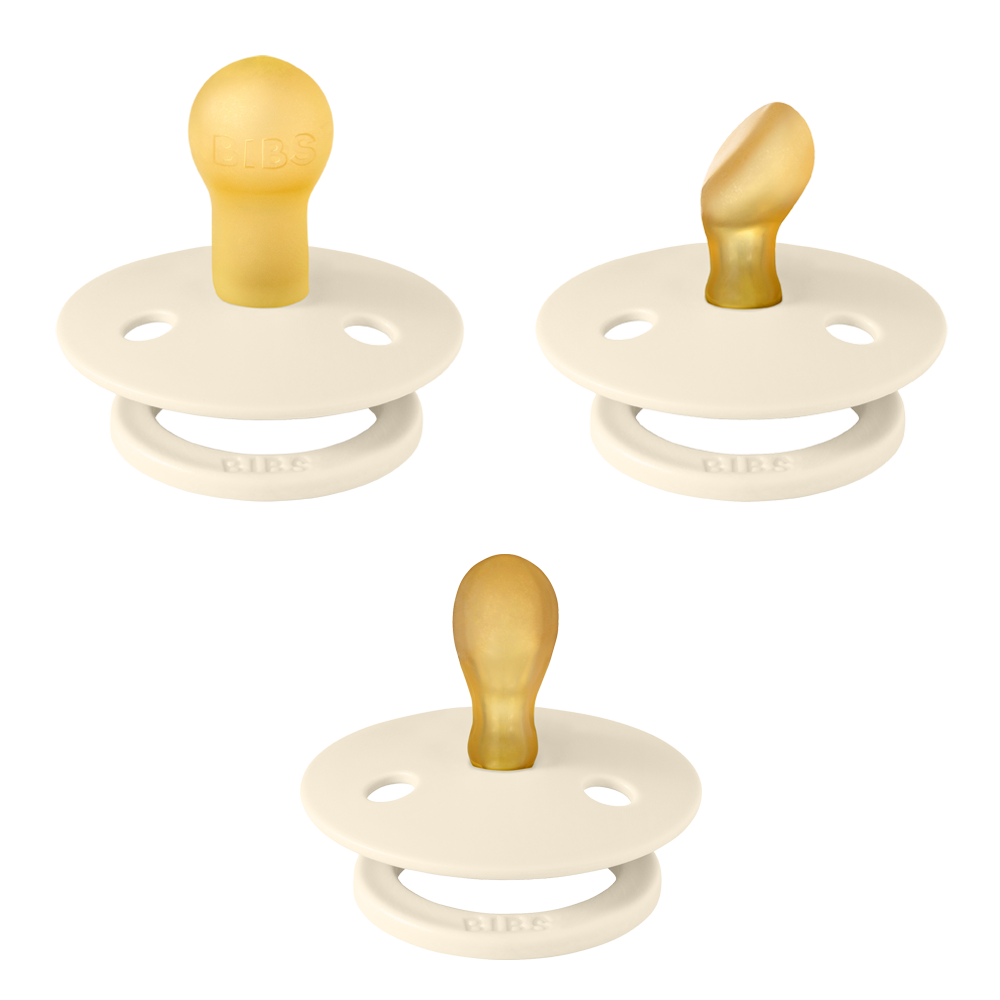 BIBS Try-It Pacifier Collection 3 Pack (Size 1) | 0-6m Ivory