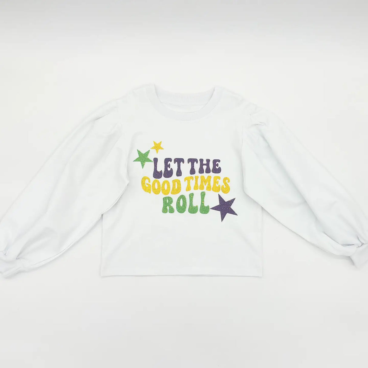 Blended Spirit Patch Puff Sleeve Sweatshirt | Let the Good Times Roll