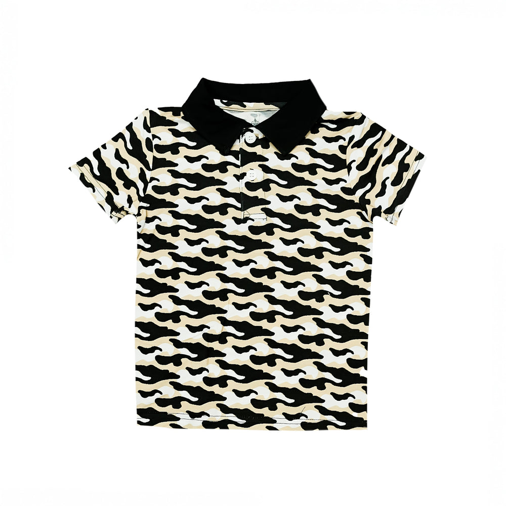 Black & Gold Camo Polo